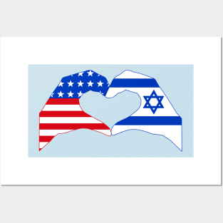 We Heart USA & Israel Patriot Flag Series Posters and Art